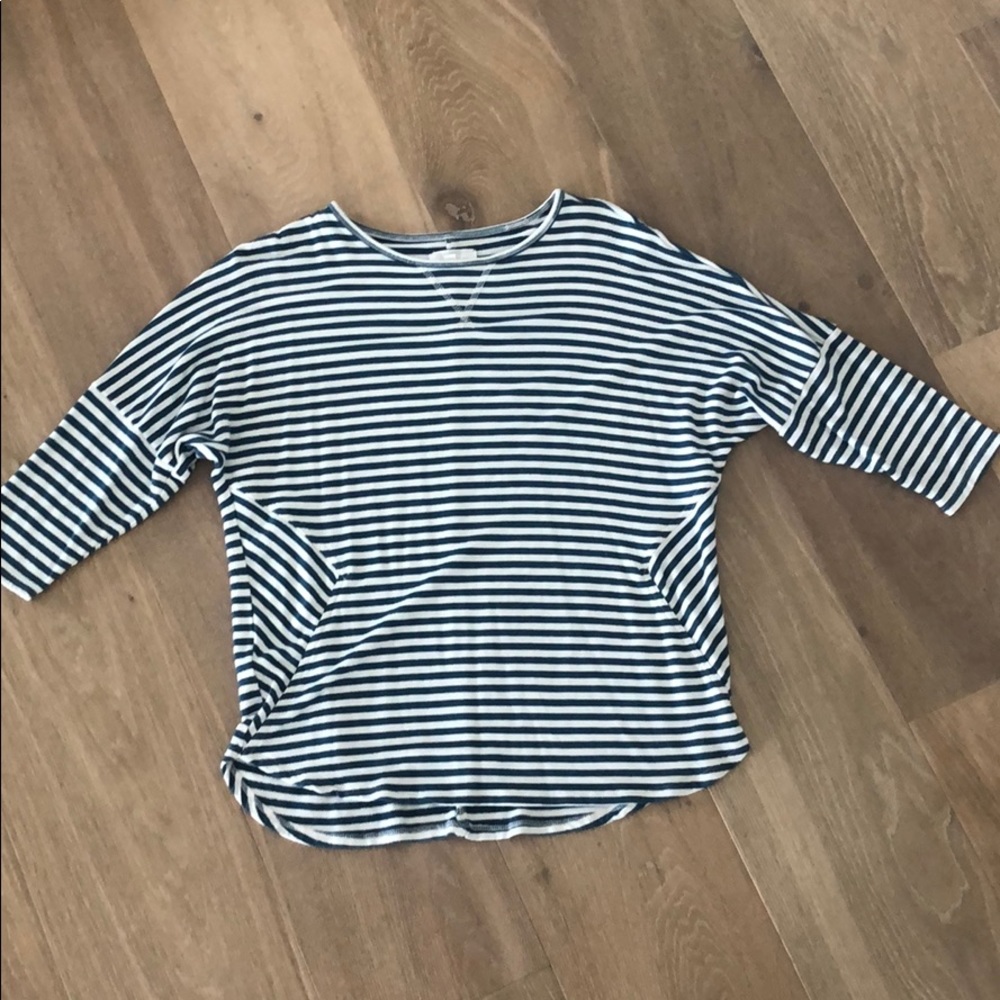 Lou & Grey Black and White Striped Long Sleeve Tee